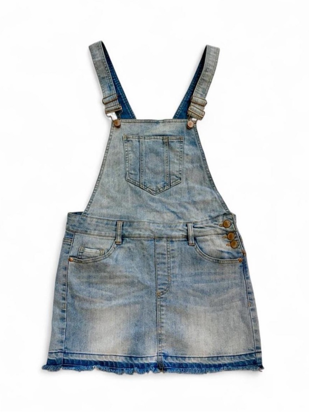 Vintage Y2K babydoll overall dress blue jean denim grunge summer dollhouse M/L